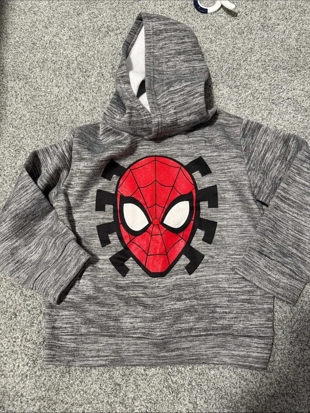 Spiderman Grey Hoodie with Red Spider Mask Graphic